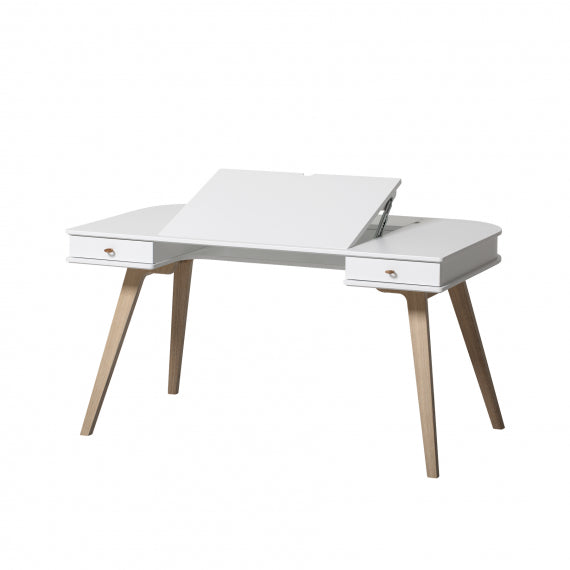 Oliver Furniture  Kinder Schreibtisch Wood 66cm & Armlehnstuhl Set  Weiss/Eiche - Online MY SNOWFLAKE
