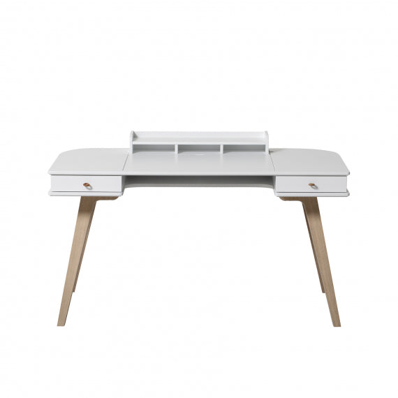 Oliver Furniture  Kinder Schreibtisch Wood 66cm & Armlehnstuhl Set  Weiss/Eiche - Online MY SNOWFLAKE