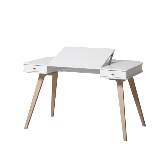 Oliver Furniture  Kinder Schreibtisch Wood 72,6 cm & Armlehnstuhl  Weiss/Eiche - Online MY SNOWFLAKE
