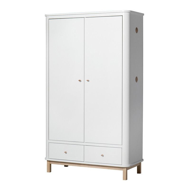 Oliver Furniture <br/> Kleiderschrank 2-türig Wood <br/> Weiss/Eiche,Schränke, Oliver Furniture - SNOWFLAKE kindermöbel concept store