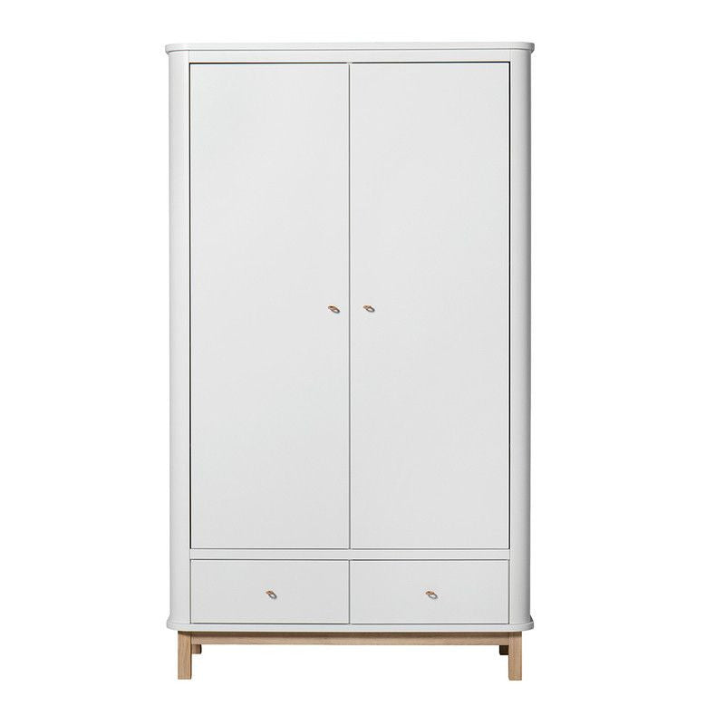 Oliver Furniture <br/> Kleiderschrank 2-türig Wood <br/> Weiss/Eiche,Schränke, Oliver Furniture - SNOWFLAKE kindermöbel concept store