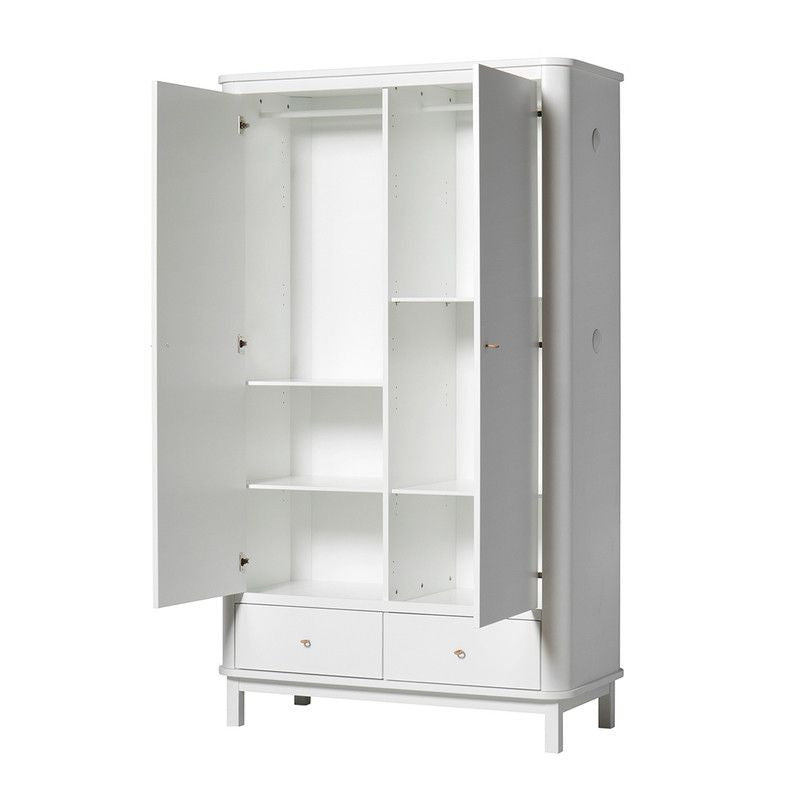 Oliver Furniture <br/> Kleiderschrank 2-türig Wood <br/> Weiss,Schränke, Oliver Furniture - SNOWFLAKE kindermöbel concept store