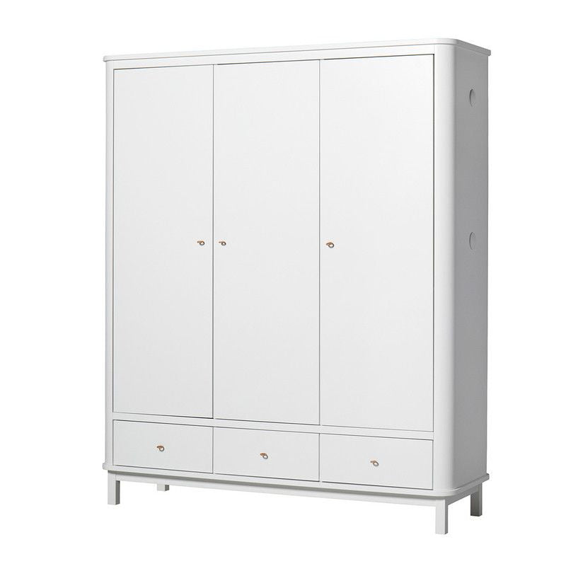 Oliver Furniture <br/> Kleiderschrank 3-türig Wood <br/> Weiss,Schränke, Oliver Furniture - SNOWFLAKE kindermöbel concept store