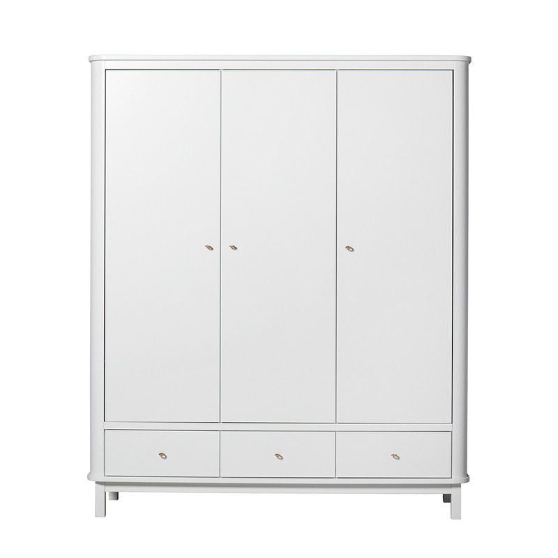Oliver Furniture <br/> Kleiderschrank 3-türig Wood <br/> Weiss,Schränke, Oliver Furniture - SNOWFLAKE kindermöbel concept store