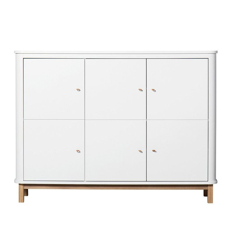 Oliver Furniture <br/> Multi-Schrank 3-türig Wood <br/> Weiss/Eiche,Schränke, Oliver Furniture - SNOWFLAKE kindermöbel concept store