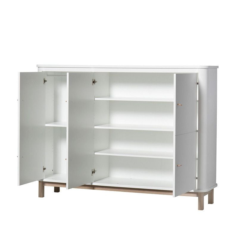 Oliver Furniture <br/> Multi-Schrank 3-türig Wood <br/> Weiss/Eiche,Schränke, Oliver Furniture - SNOWFLAKE kindermöbel concept store