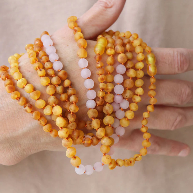 Petit Stellou  Bernsteinkette Honey  Rose Quartz - Online MY SNOWFLAKE