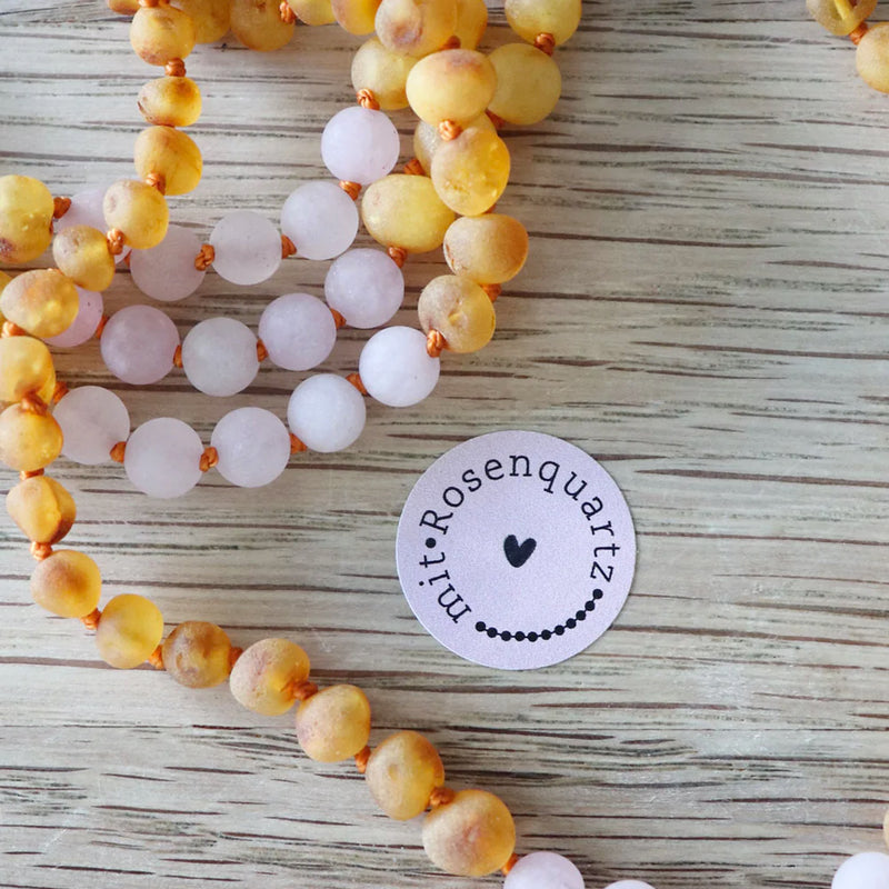 Petit Stellou  Bernsteinkette Honey  Rose Quartz - Online MY SNOWFLAKE