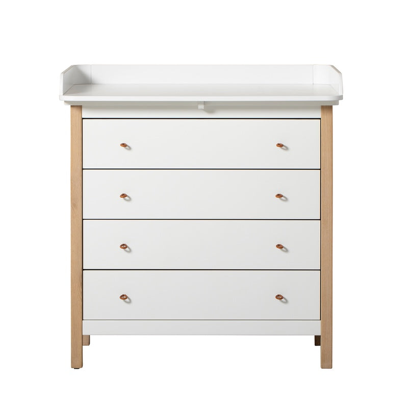 Oliver Furniture  Wood Wickelkommode 4 Schubladen mit Wickelplatte  Weiss/Eiche - Online MY SNOWFLAKE