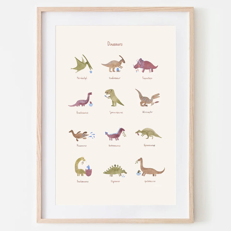 Mushie  Poster 50 x 70 cm  Dinosaurs - Online MY SNOWFLAKE