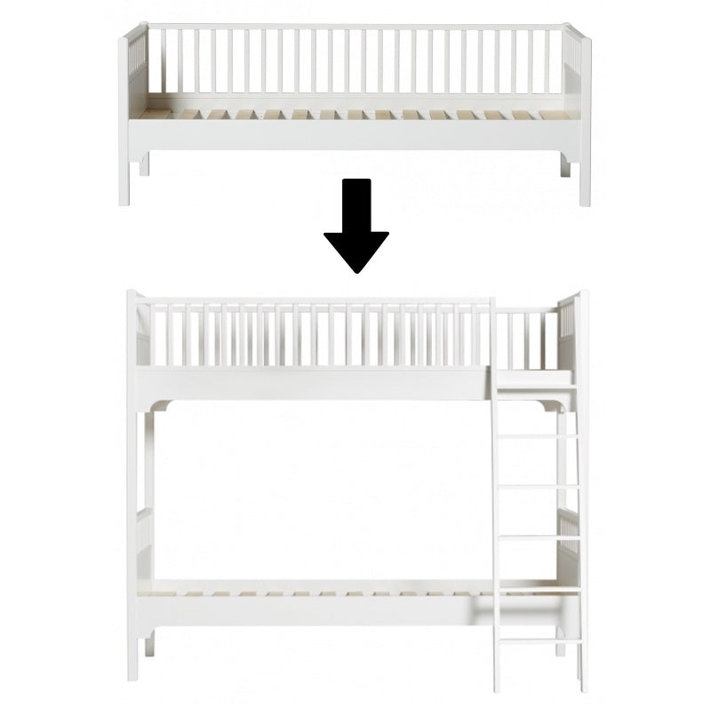 Oliver Furniture  Umbauset Seaside  Bettsofa zum Etagenbett mit schräger Leiter  Weiss