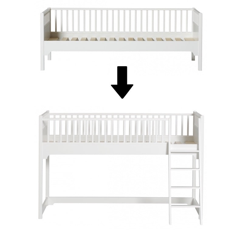 Oliver Furniture  Umbauset Seaside  Bettsofa zum Halbhohen Hochbett  Weiss