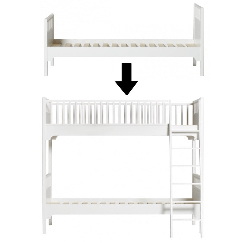 Oliver Furniture Conversion Kit Seaside Single Bed to Bunk Bed with Slanted Ladder White