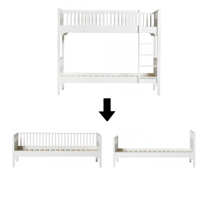 Oliver Furniture Kit de transformation Seaside Lit superposé en un lit simple et 1 canapé-lit Blanc
