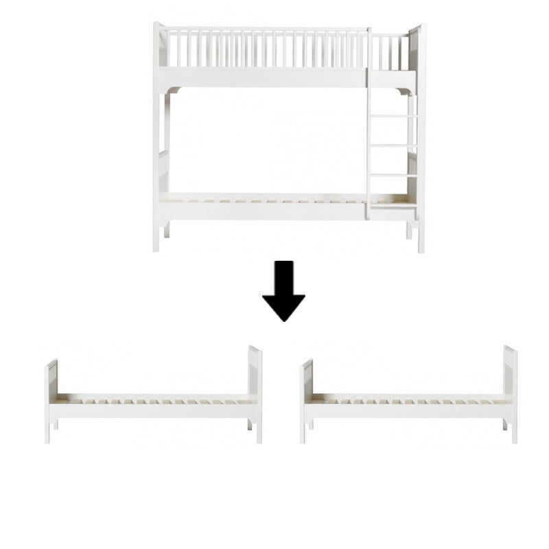 Oliver Furniture  Umbauset Seaside  Etagenbett zu zwei Einzelbetten  Weiss - Online MY SNOWFLAKE