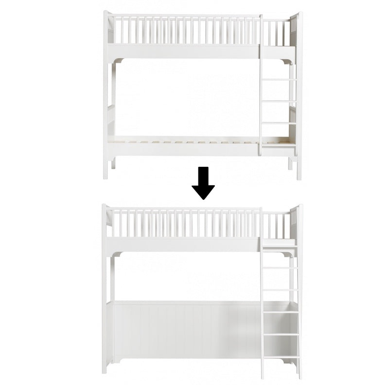 Oliver Furniture  Umbauset Seaside  Etagenbett mit gerader Leiter zum Hochbett  Weiss - Online MY SNOWFLAKE