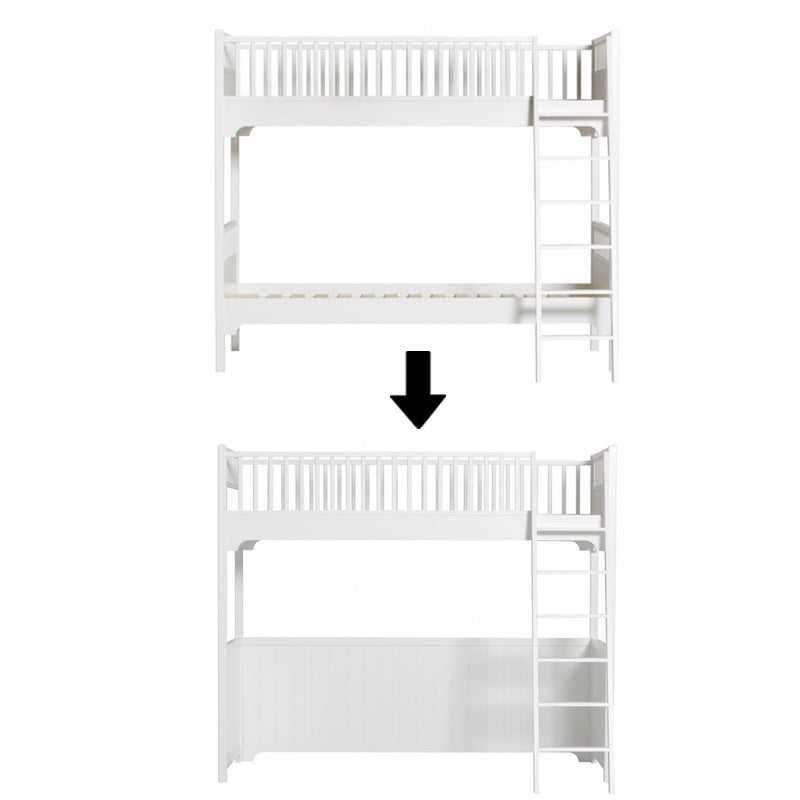 Oliver Furniture Kit de transformation Seaside Lit superposé avec échelle oblique en lit mezzanine Blanc