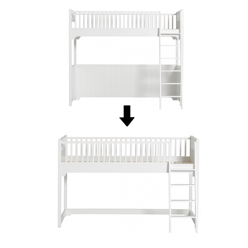 Oliver Furniture Kit de conversion Seaside Lit mezzanine en lit semi-haut Blanc