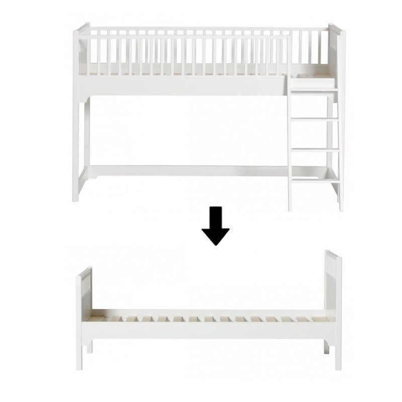 Oliver Furniture  Umbauset Seaside Classic Etagen-/Hochbetten zum Einzelbett  Weiss - Online MY SNOWFLAKE