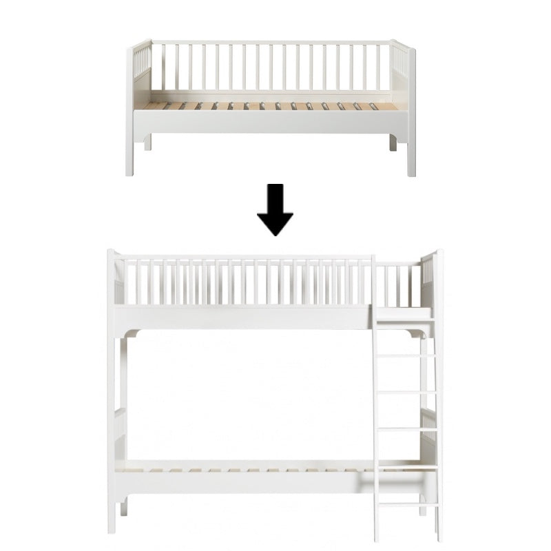 Oliver Furniture Kit de conversion lit de jour Classic Seaside en lit superposé 90x200cm Blanc
