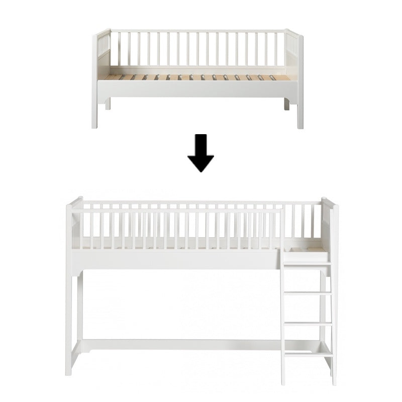 Oliver Furniture  Umbauset Seaside Classic Junior Bettsofa zum Halbhohen Hochbett 90x200cm  Weiss