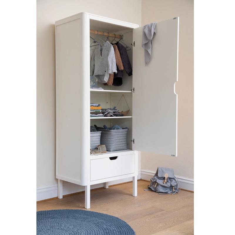 Sebra <br/> Kleiderschrank 1-türig <br/> Weiss,Schränke, Sebra - SNOWFLAKE kindermöbel concept store