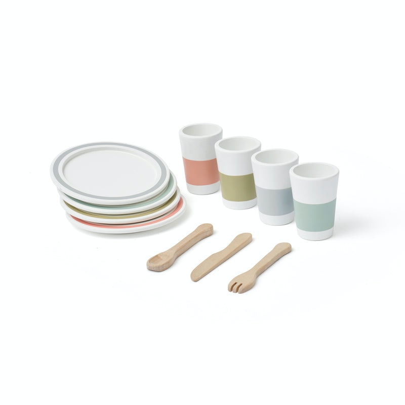 Kids Concept  Geschirr Set 'Bistro'  Natur/Weiss - Online MY SNOWFLAKE