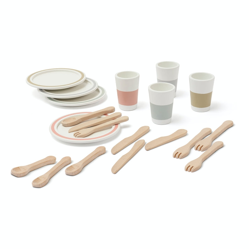Kids Concept  Geschirr Set 'Bistro'  Natur/Weiss - Online MY SNOWFLAKE