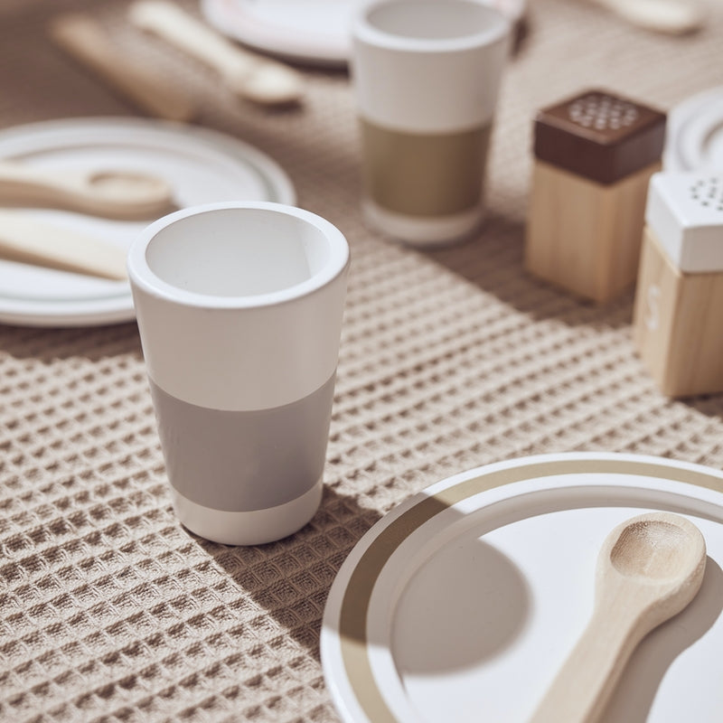 Kids Concept  Geschirr Set 'Bistro'  Natur/Weiss - Online MY SNOWFLAKE