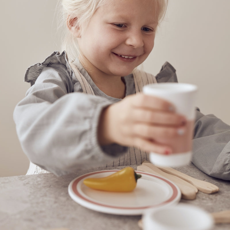 Kids Concept  Geschirr Set 'Bistro'  Natur/Weiss - Online MY SNOWFLAKE