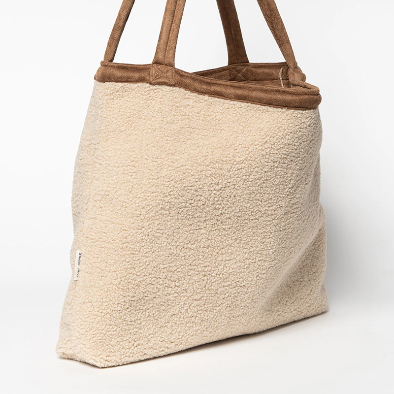 Studio Noos Sac cabas Teddy Lammy "Mom Bag" Écru