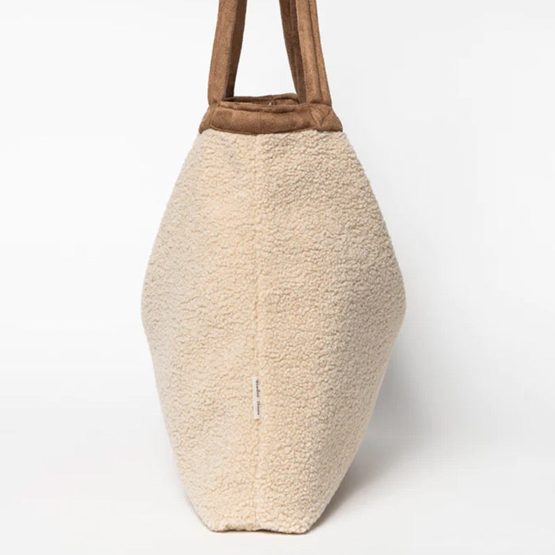 Studio Noos Sac cabas Teddy Lammy "Mom Bag" Écru