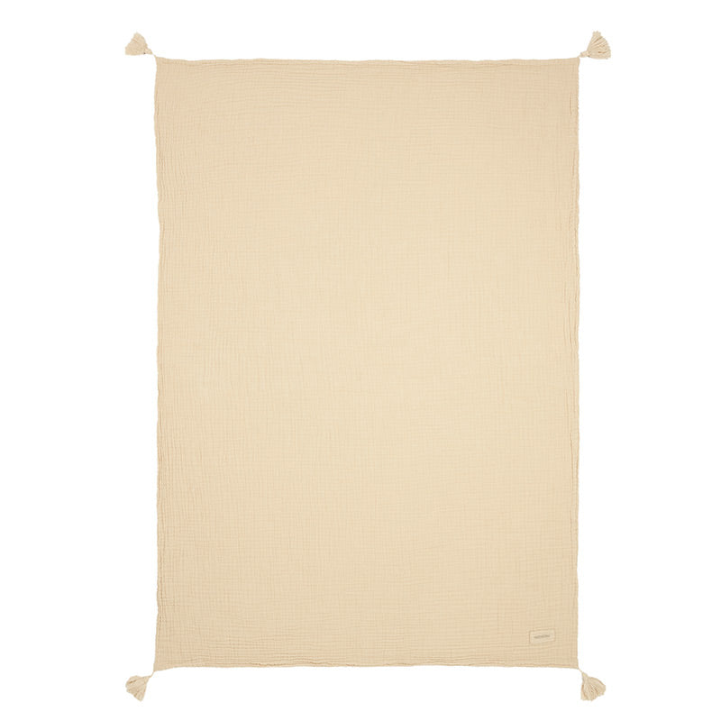 Wabi Sabi Musselin Babydecke Ginger – Beige Kuschel Baby-Decke aus Musselin Stoff von Nobodinoz