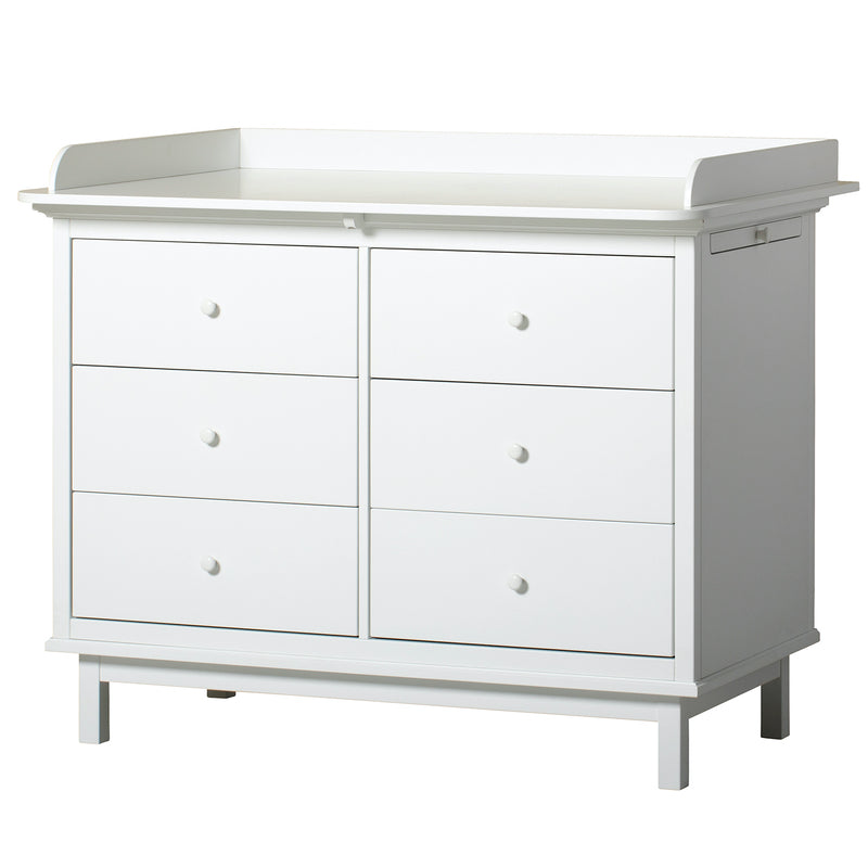 Oliver Furniture  Seaside Wickelplatte für Kommode mit 6 Schubladen   Weiss