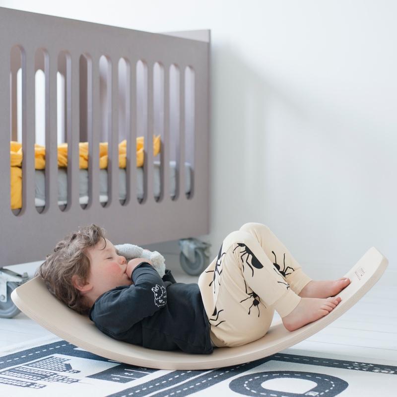 Wobbel <br/> Original Balance Board transparent lackiert mit Filz <br/> Mustard,Holzspielzeug, Wobbel - SNOWFLAKE kindermöbel concept store