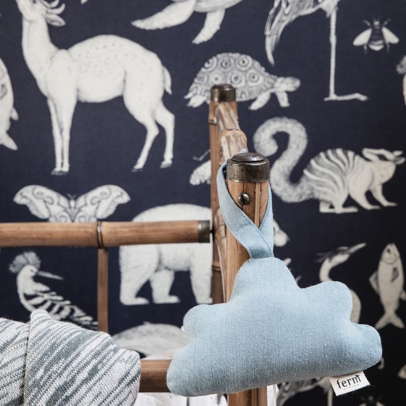 Ferm Living  Katie Scott Tapete Animals  Dark Blue