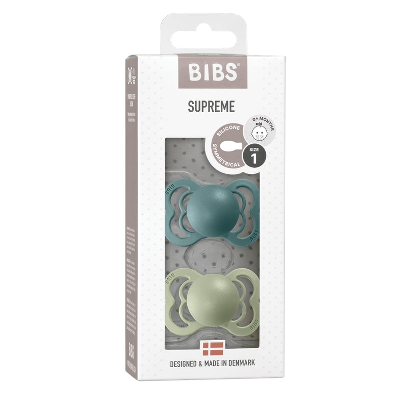 Bibs  Schnuller Supreme Silikon 0-6 Monate  Island Sea/Sage - Online MY SNOWFLAKE
