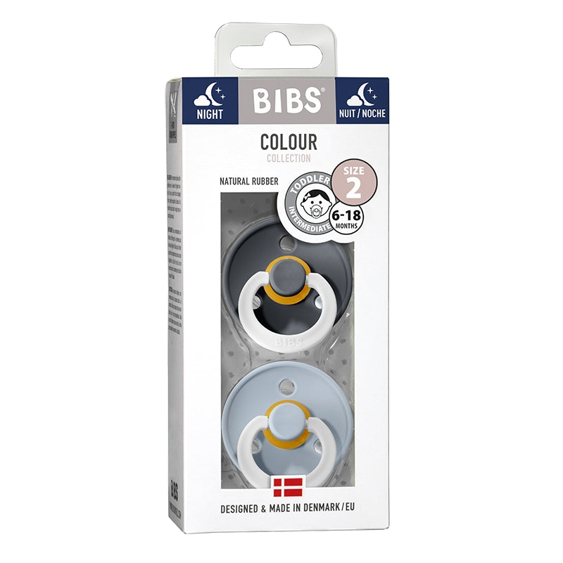 Bibs Sucettes 6-18 mois 'Phosphorescentes' Iron/Baby Blue