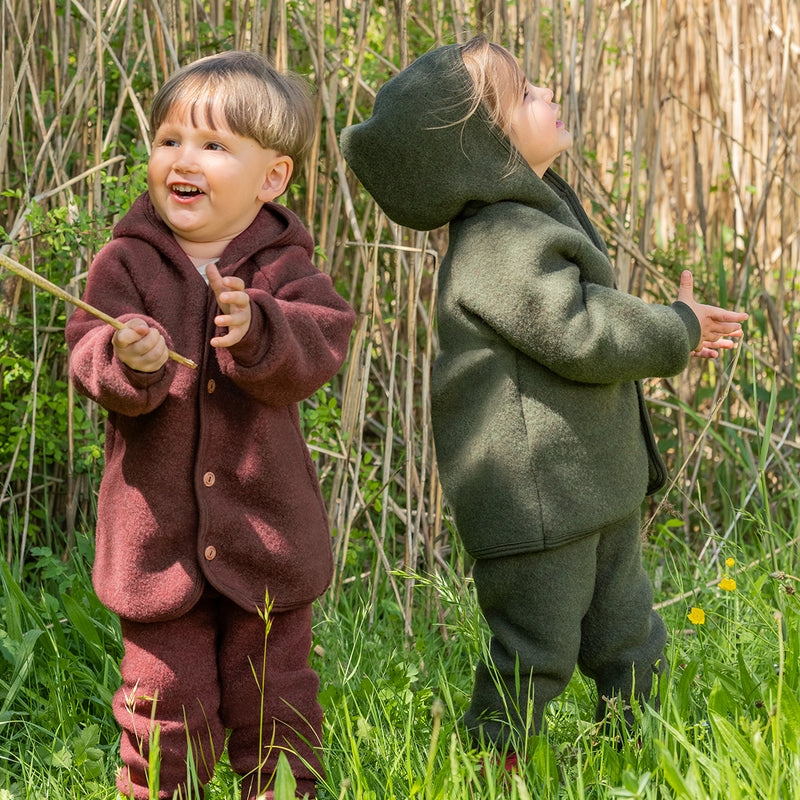 Engel  Wollfleece Kapuzenjacke  Schilf Melange - Online MY SNOWFLAKE