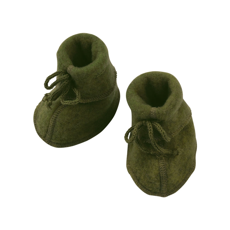 Engel  Baby-Schühchen mit Bändel Wollfleece  Schilf Melange - Online MY SNOWFLAKE