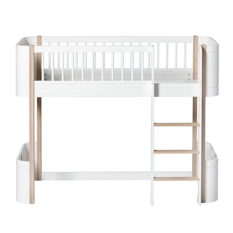 Oliver Furniture  Umbauset Wood Mini+ Basic zum halbhohen Hochbett  Weiss/Eiche - Online MY SNOWFLAKE