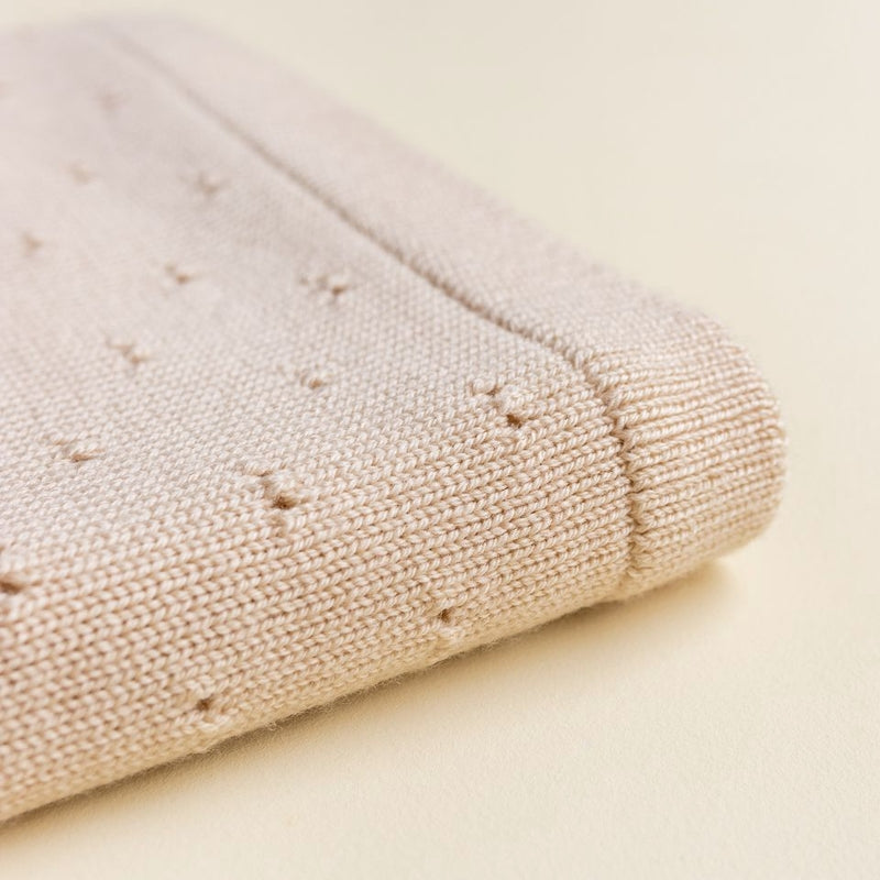 Hvid  Babydecke Bibi  Oat - Online MY SNOWFLAKE