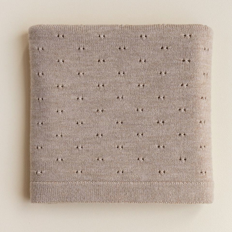 Hvid  Babydecke Bibi  Sand - Online MY SNOWFLAKE