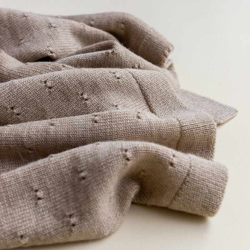 Hvid  Babydecke Bibi  Sand - Online MY SNOWFLAKE