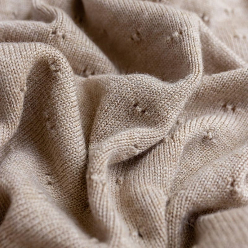 Hvid  Babydecke Bibi  Sand - Online MY SNOWFLAKE