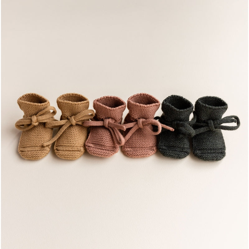 Hvid  Baby Strickschuhe Booties  Terracotta - Online MY SNOWFLAKE