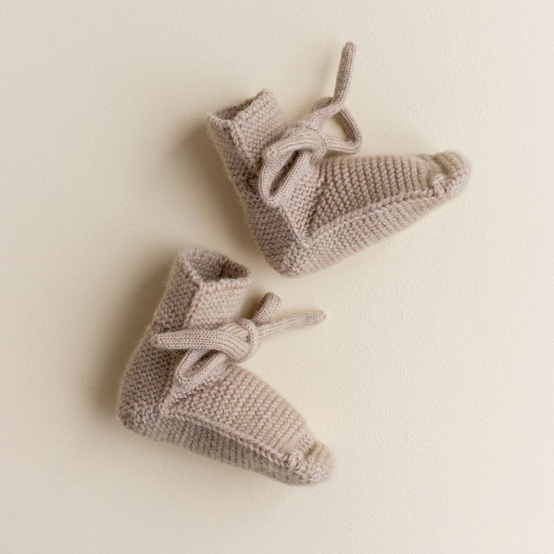 Hvid  Baby Strickschuhe  Sand - Online MY SNOWFLAKE
