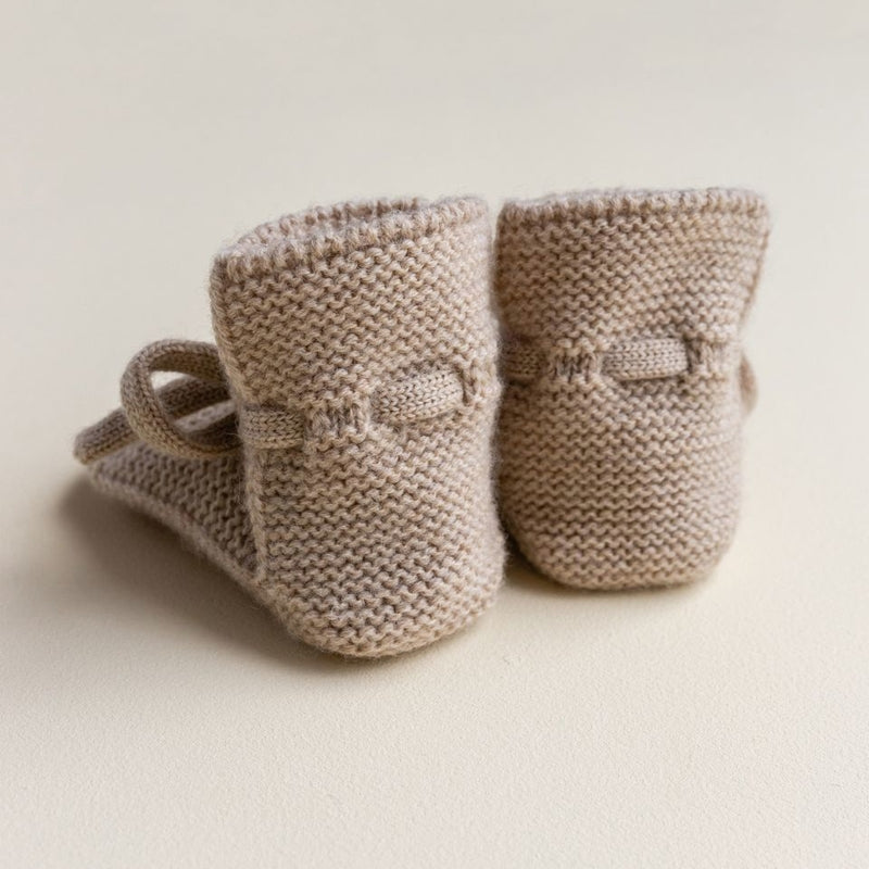 Hvid  Baby Strickschuhe  Sand - Online MY SNOWFLAKE