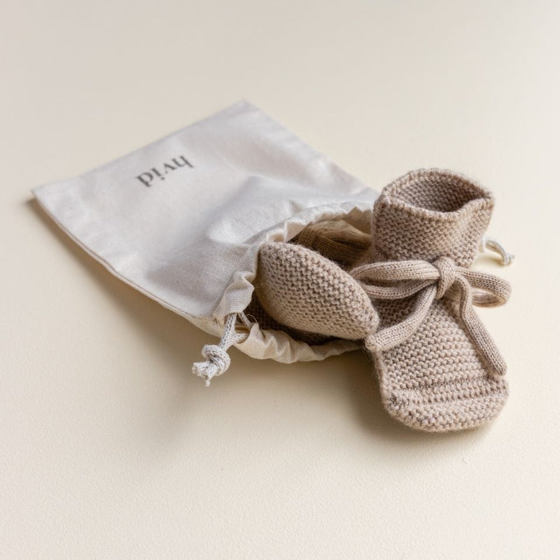 Hvid  Baby Strickschuhe  Sand - Online MY SNOWFLAKE