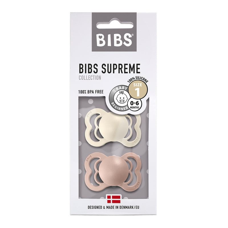 Bibs  Schnuller Supreme Silikon 0-6 Monate  Ivory/Blush - Online MY SNOWFLAKE